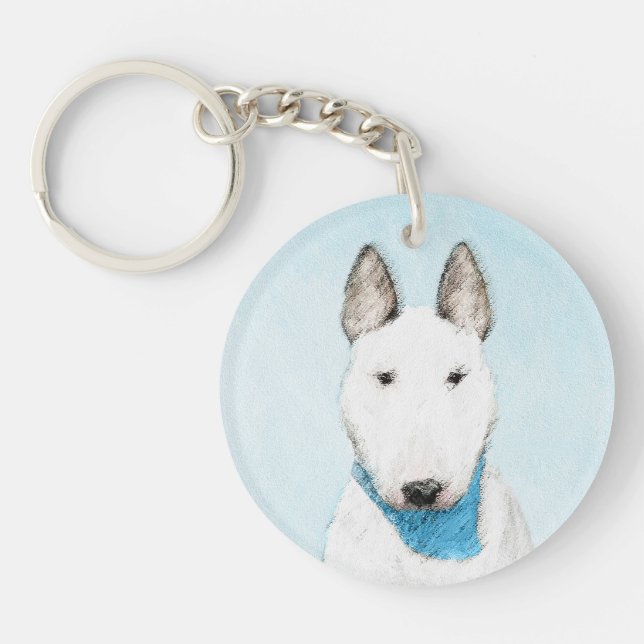 Porte-clefs Taureau Terrier - Cute Original Chien Art (Devant)
