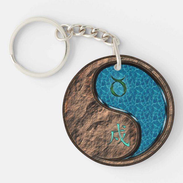 Porte-clefs Taurus et chien d'eau (Devant)