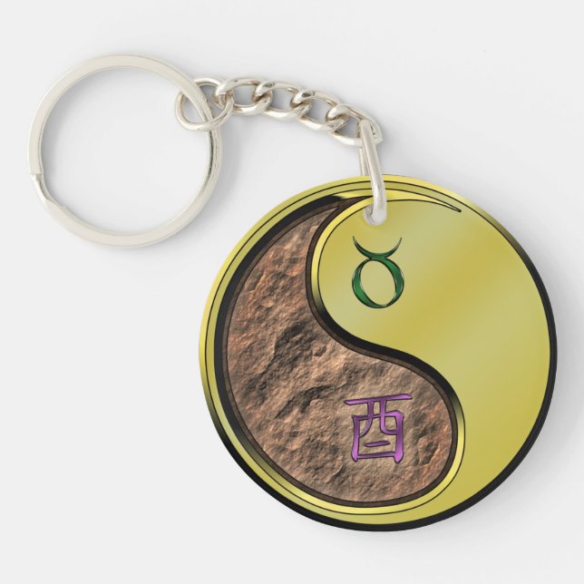 Porte-clefs Taurus et coq métallique (Devant)