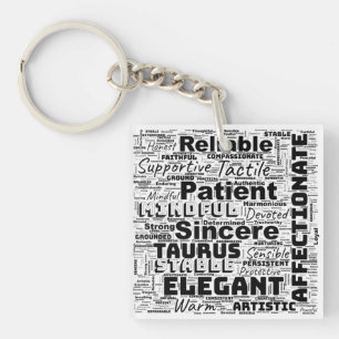 Porte-clefs Taurus Zodiac Mot Cloud Inspiration Porte - clé