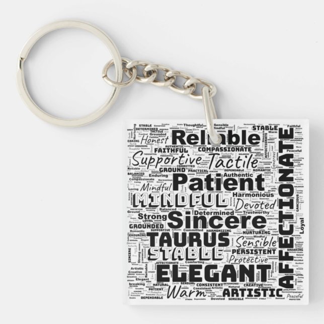 Porte-clefs Taurus Zodiac Mot Cloud Inspiration Porte - clé (Devant)