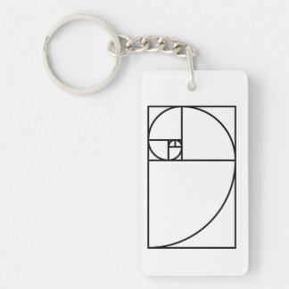 Porte-clefs Taux d'or de Fibonacci - art mathématique unique