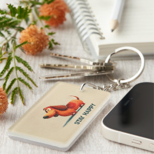 Porte-clefs Tay Happy Dog – Citation Positive Mignonne Art