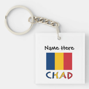 Porte-clefs Tchad et Drapeau Tchadien Personnalisés