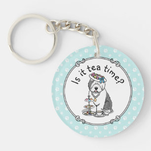 Porte-clefs Tea Party Vieux chien anglais (Grey 1)