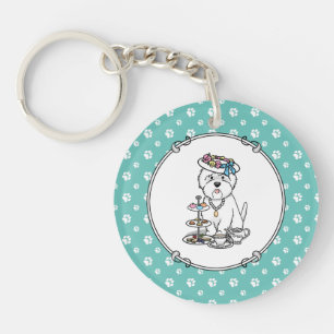 Porte-clefs Tea Party Westie Dog West Highland White Terrier