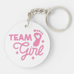 Porte-clefs Team Girl Cute Girl Baby shower Porte - clé acryli
