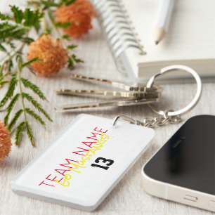 Porte-clefs Team Spirit Custom Nom du joueur d'équipe Numéro