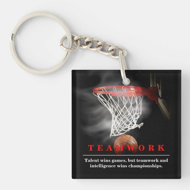 Porte-clefs Teamwork Basketball Motivational Inspirational (Devant)