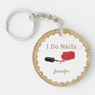 Porte-clefs Technique d'ongle personnalisée Rouge polonais