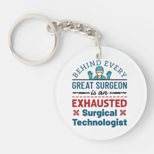 Porte-clefs Technologue chirurgical épuisé Funny Scrub Tech
