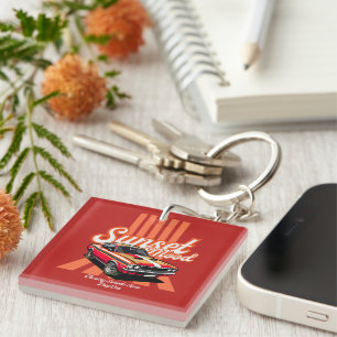 Porte-clefs Tee-shirt esthétique orange ambiance coucher de so