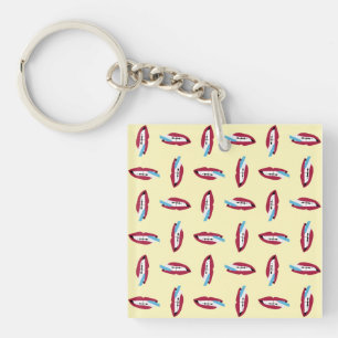 Porte-clefs Teintures souriantes avec brosse à dents bleue