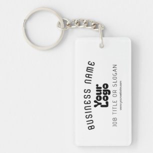 Porte-clefs Télécharger le logo Rétro-Moderne Blanc & Noir (mo
