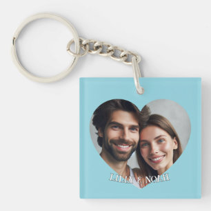 Porte-clefs Télécharger personnalisé Coeur Couple Photo Ajoute