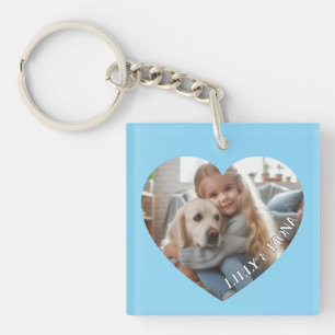 Porte-clefs Télécharger Personnalisé Coeur Photo Ajouter Nom F