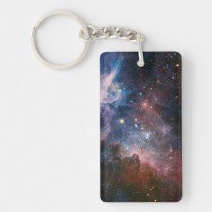 Porte-clefs Télescope Nebula Hubble Carina Rouge et Bleu