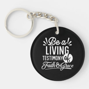Porte-clefs Témoignage de vie spirituelle Citation de foi et d