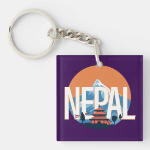 Porte-clefs Temple du Népal Mont Everest