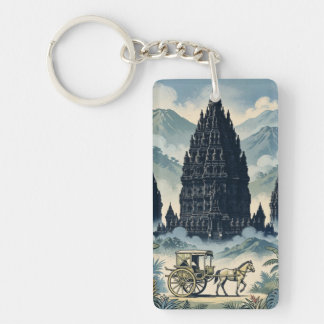 Porte-clefs Temple hindou vintage de Prambanan Java Indonésie