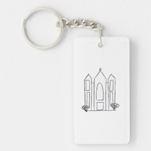 Porte-clefs Temple mormon simple moderne LDS Salt Lake City