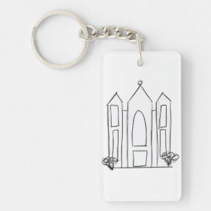 Porte-clefs Temple mormon simple moderne LDS Salt Lake City