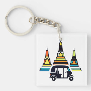 Porte-clefs Temples thaïlandais et tuk tuks