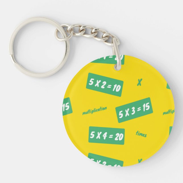Porte-clefs Temps cinq apprentissage jaune (Devant)