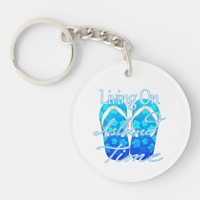 Porte-clefs Temps d'île de bleu d'océan (Devant)