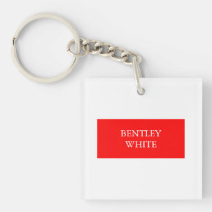 Porte-clefs Tendance Rouge Blanc Style Simple Simple Plaque Vo