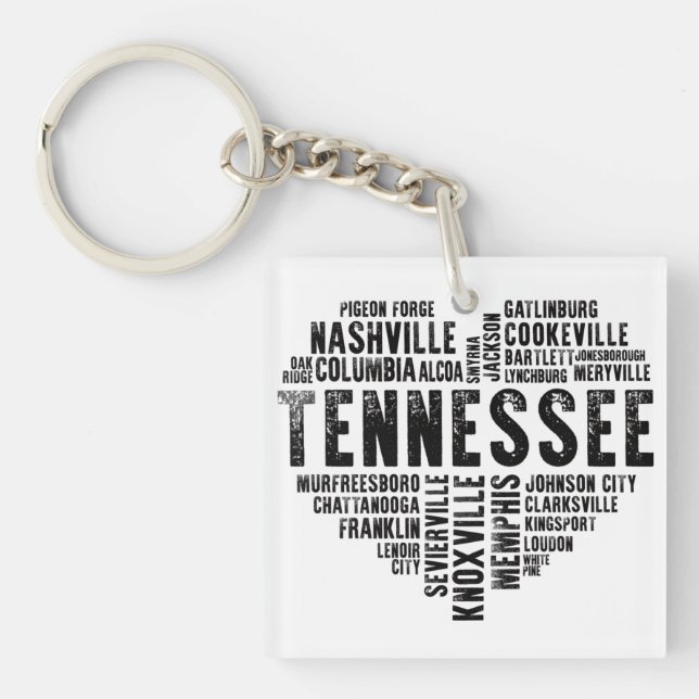 Porte-clefs Tennessee Heart Nashville Memphis Alcoa (Devant)