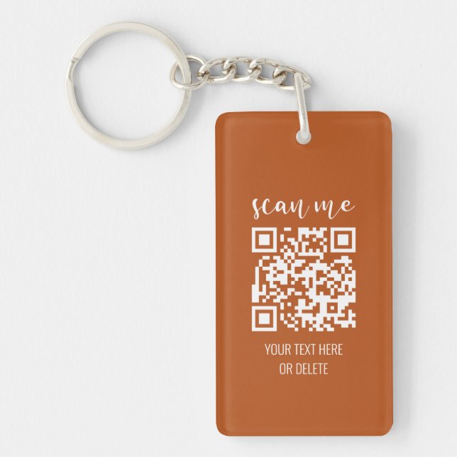 Porte-clefs Terracotta QR Code Votre logo Cartes de visite (Devant)
