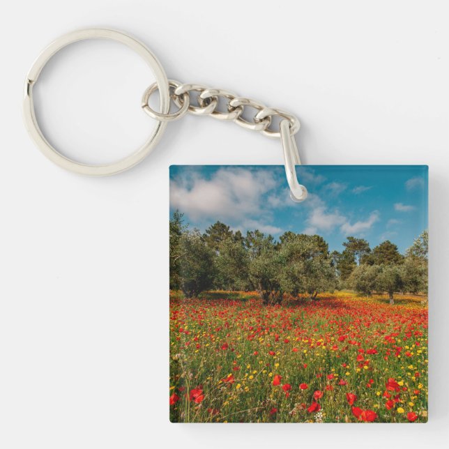 Porte-clefs terrain fleuri et arboré (Devant)