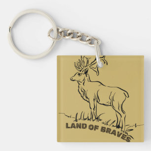 Porte-clefs Terre de Braves Cerf Ligne Art