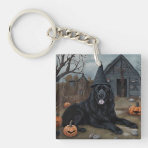 Porte-clefs Terre-Neuve Citrouille Halloween effroi