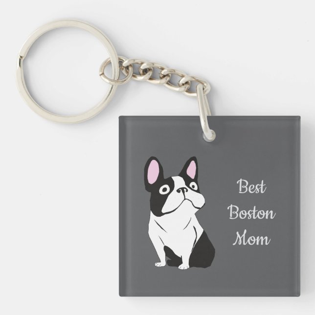 Porte-clefs terrier de Boston (Devant)