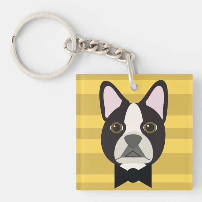 Porte-clefs Terrier de Boston (Devant)