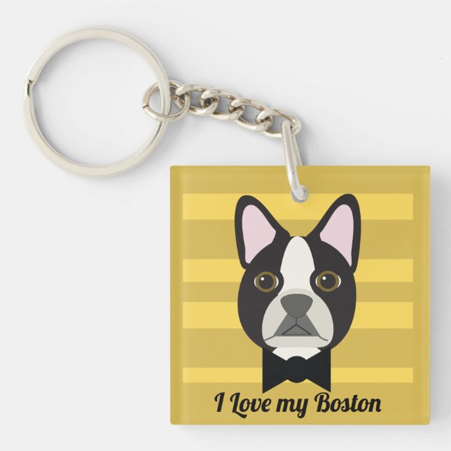 Porte-clefs Terrier de Boston (Devant)