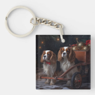 Porte-clefs Térrier de la Baie de Chesapeake Traîneau enneigé
