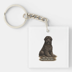 Porte-clefs Terrier Noir Russe – Grande Barbe Grand Cœur