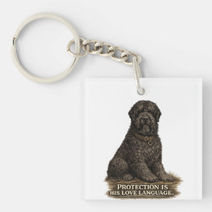 Porte-clefs Terrier russe noir – Langage de l'amour