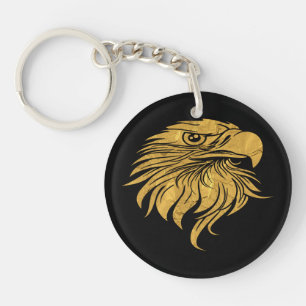 Porte-clefs Tête d'aigle doré