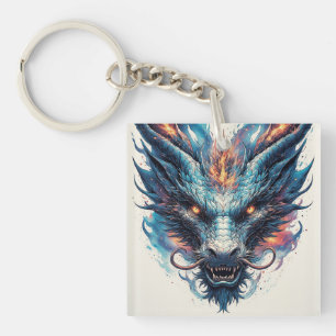 Porte-clefs Tête de dragon aux yeux féroces