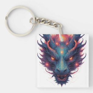 Porte-clefs Tête de dragon aux yeux féroces