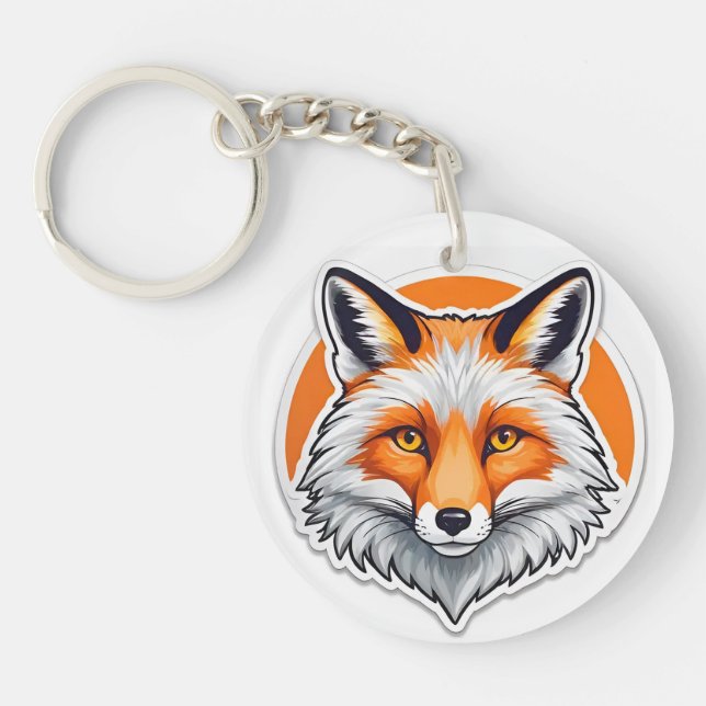 Porte-clefs Tête de renard vibrant (Devant)