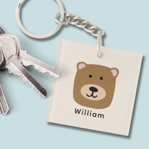 Porte-clefs Tête d'ours de petits mignons