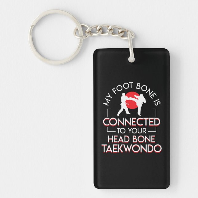 Porte-clefs Tête reliée d'os de pied de karaté du Taekwondo (Devant)