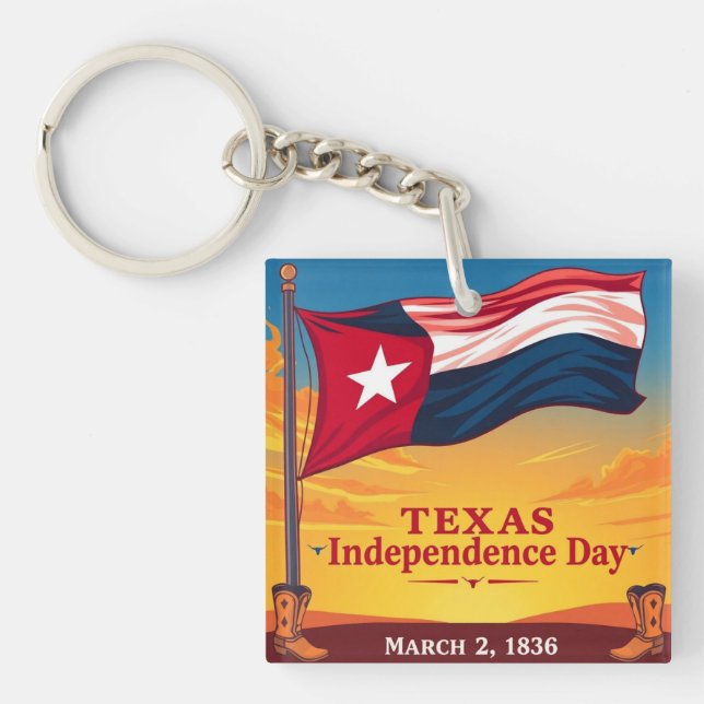 Porte-clefs Texas Lone Star Flag Cowboy Boots Decor (Devant)