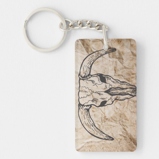 Porte-clefs Texas Longhorn Bull Skull (Devant)