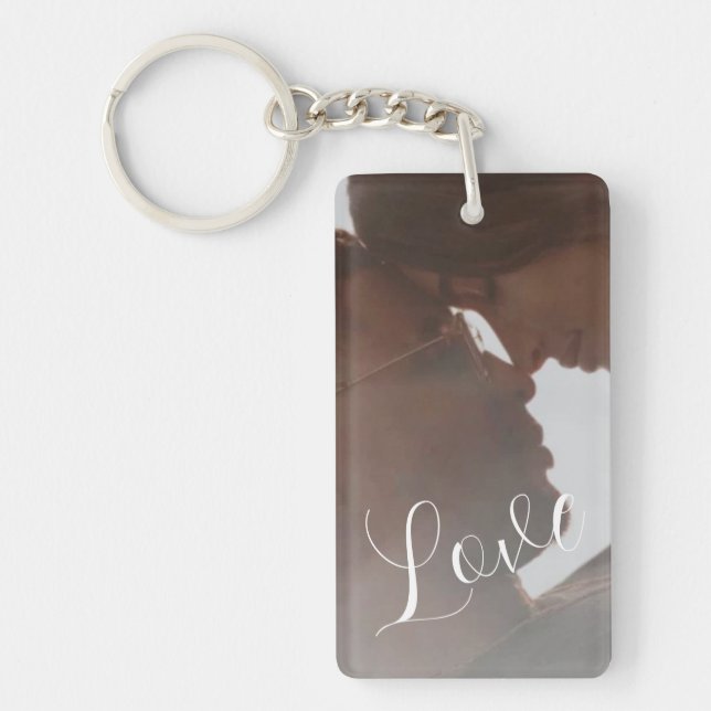 Porte-clefs Text Photo and personalised photo collage keychain (Devant)